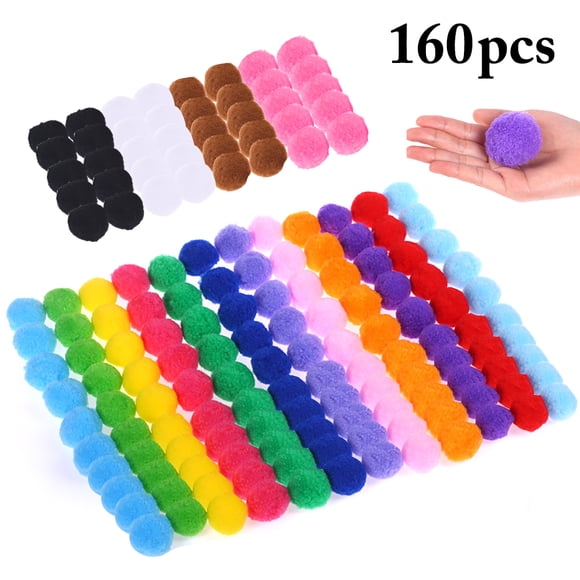 160 Pcs Pompon Balle Mini Adorable Polyvalente Bricolage Balle d'Artisanat Pompon