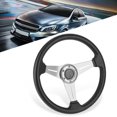 thumbnail image 4 of Drifting Steering Wheel, Wear Resistant Comfortable Anti Rust 14in Steering Wheel Aluminum Alloy PU Stylish  For Auto Modification Red,Black,Silver, 4 of 8