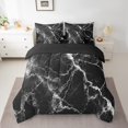 thumbnail image 2 of YST 7 Pcs Black Marble Comforter Set Full Size, Artwork Stone Pattern Bed In A Bag With Flat Sheet And Fitted Sheet For Kids And Adults, Marble Texture Bedding Set With Pillowcases & Shams, 2 of 5