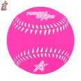 thumbnail image 1 of Future Stars Balle de Baseball en Caoutchouc - Rose avec Coutures Imprimées Blanches, 1 of 1