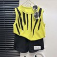 thumbnail image 1 of Qertyioot Mode Filles T-Shirts Décontractés à Manches Courtes Col Rond Col Bouton Ensembles de Shorts Imprimés Aubaines, 1 of 5