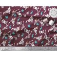 thumbnail image 2 of Soimoi Satin Silk Fabric Leaves,Floral & Rabbit Animal Fabric Prints By Yard 42 Inch Wide, 2 of 3
