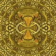 thumbnail image 1 of Ahgly Company Tapis d'Intérieur Lavable en Machine Carré Jaune Transitionnel, 7 Pieds Carré, 1 of 7