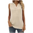 thumbnail image 1 of Timegard Women Summer Tank Tops V- Neck Button Mesh Sleeveless Lightweight Casual Loose Tops Blouse, 1 of 7