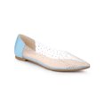 thumbnail image 1 of BLISSFUL STEP Chaussures Décontractées pour Femmes Bout Pointu Ballerines à Strass Transparents Bleu Lac 7,5, 1 of 7