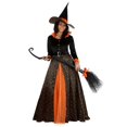 thumbnail image 3 of Sparkling Orange Witch Adult Costume, 3 of 3