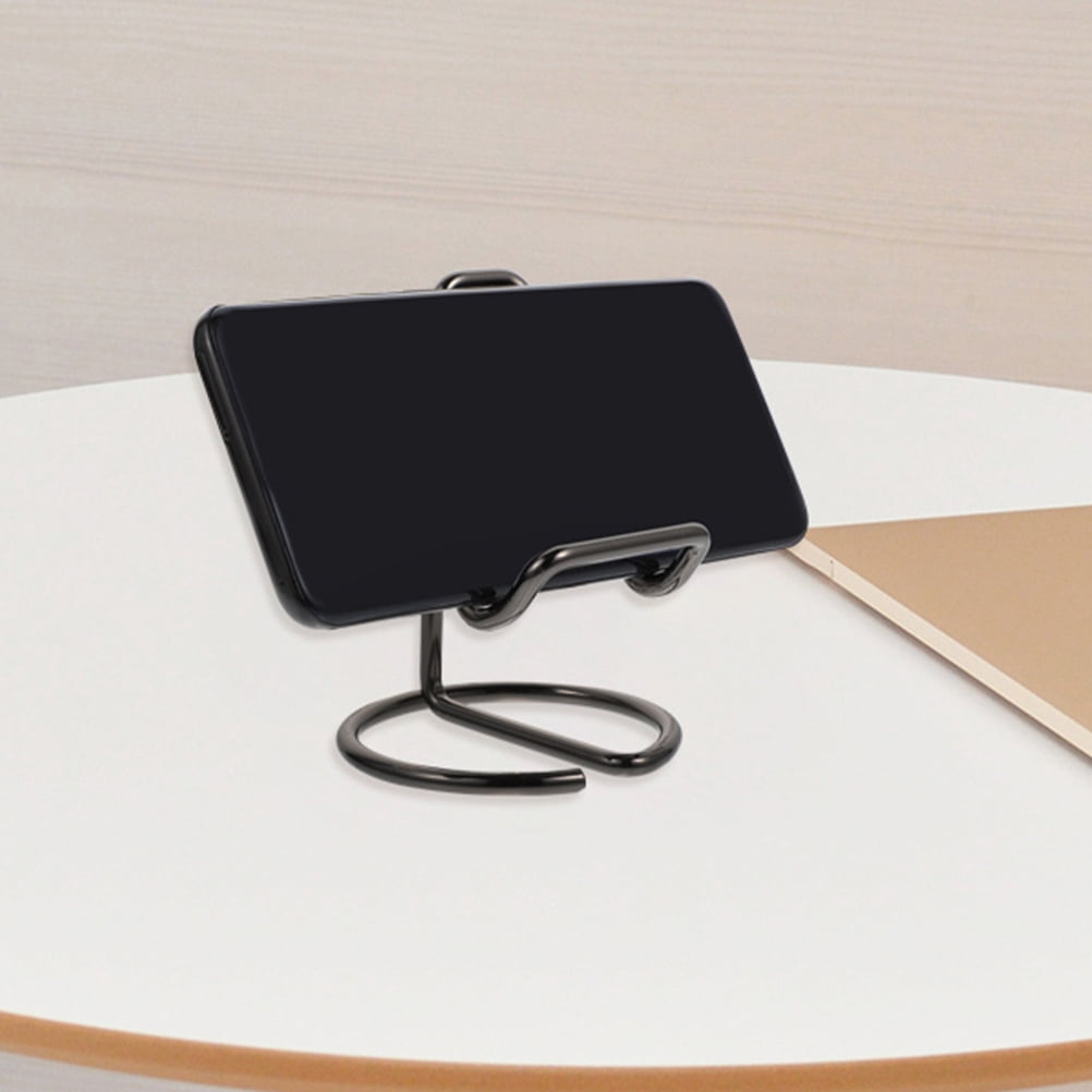 UPOUART 2Pcs Cell Phone Stand for Desk Mobile Phone Holder Iron Black for Video Conferencing