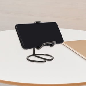 UPOUART 2Pcs Cell Phone Stand for Desk Mobile Phone Holder Iron Black for Video Conferencing