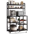 thumbnail image 2 of Ourlova Bakers Rack with Power Outlet, Coffee Bar with Wire Drawer, Industrial Microwave Stand 6-Tier Kitchen Storage Rack with Hutch, 2 of 7