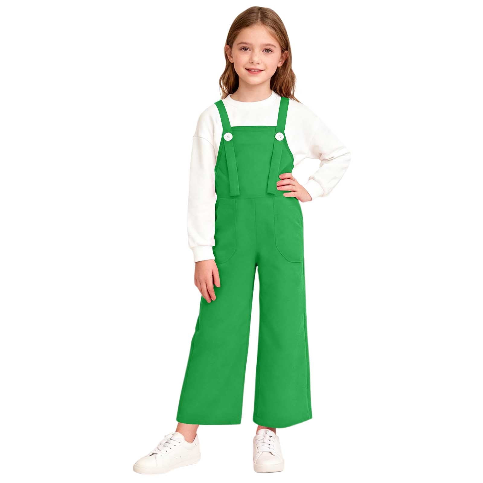 Children's Solid Color Pocket Jumpsuit, Mid Size Casual Overalls for Adults, Comfortable and Versatile