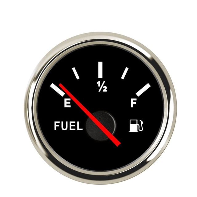 Boat Marine Fuel Level Gauge 52mm Pointer Fuel Level Gauge LED Light Display Fuel Gauge For Universal Boat Car Truck RV Camper ,High Sensitivity & Precision
