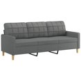 thumbnail image 3 of vidaXL 4 Piece Sofa Set with Pillows Dark Grey Fabric, 3 of 5