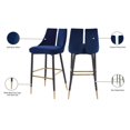 thumbnail image 3 of Meridian Furniture Sleek Navy Velvet Stool (Set of 2), 3 of 4
