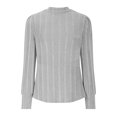 thumbnail image 4 of Timegard Womens Fall Tops Long Puff Sleeve Crewneck T Shirts Casual Sports Solid Color Basic Blouses, 4 of 5
