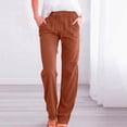 thumbnail image 2 of Dealovy Womens Plus Size Cotton Linen Pants High Waist Drawstring Loose Summer Lounge Trousers with Pockets, 2 of 6