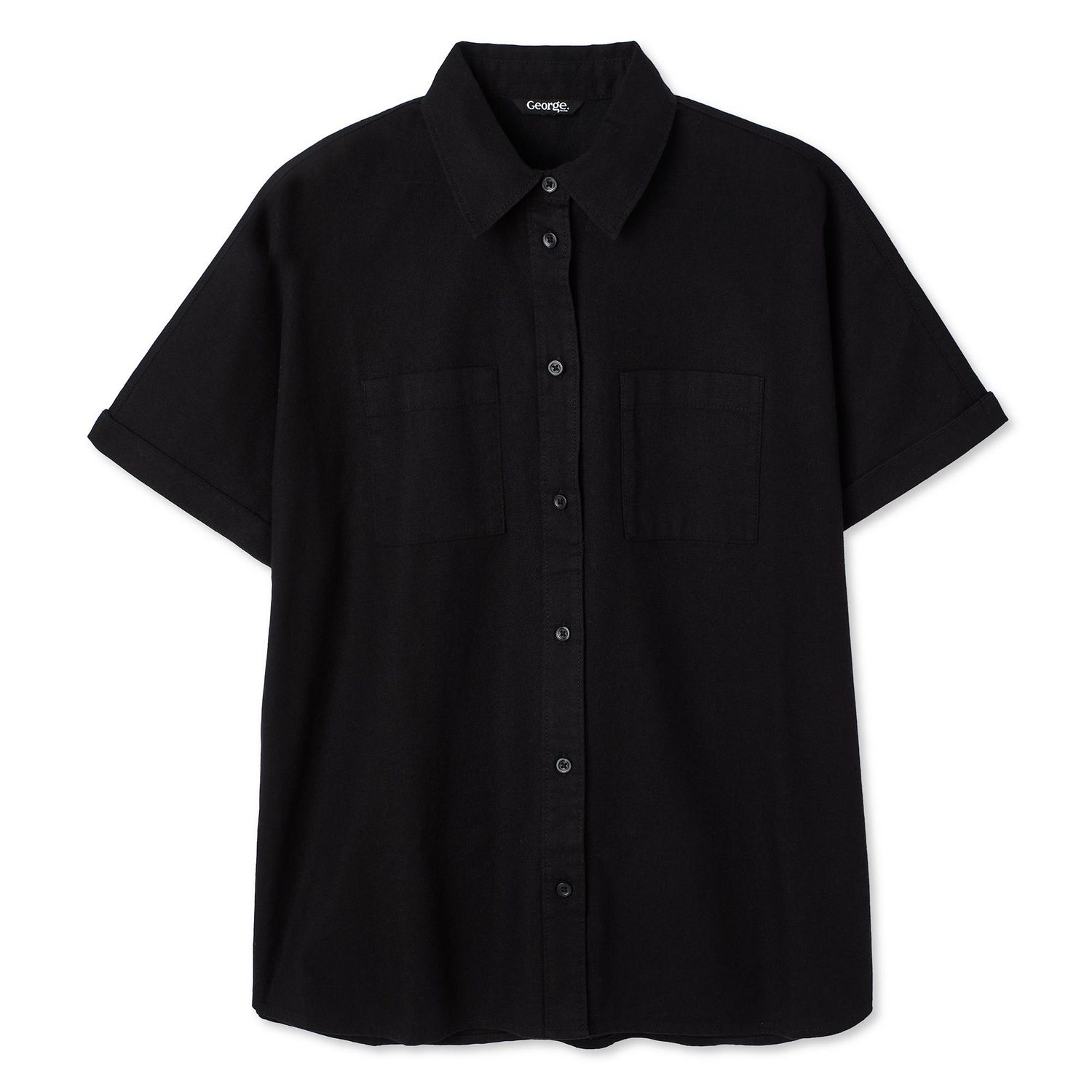 George Women's Linen-Blend Camp Shirt