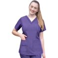 thumbnail image 1 of Adar Pro Heather Sarraus pour Femmes - Haut de Sarrau à Encolure en V Rehaussée - P4212H - Heather Grape - TTP, 1 of 7