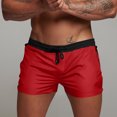 thumbnail image 2 of Shorts de Sport Solides pour Hommes, Shorts Classiques à Taille Patchwork, Shorts de Course à Séchage Rapide, Shorts Confortables à Taille Élastique, Shorts de Basketball Tendance pour l'Extérieur, Bas d'Entraînement Décontractés pour le Gym, 2 of 5