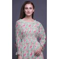thumbnail image 5 of Bimba Robe Maxi à Volants pour Femmes, Florale, Manches Bishop, Col Rond, Taille Smockée - X-Grand, 5 of 5