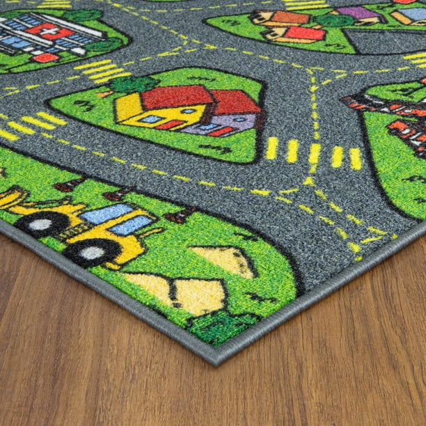 Tapis de Jeu Route Ville pour Enfant, Tapis de Circulation Éducatif, Décor de Sol pour Voitures, Cadeau pour Anniversaires, Intérieur