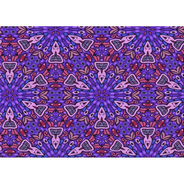 Ahgly Company Machine Washable Indoor Rectangle Transitional Indigo Purple Area Rugs, 2' x 5'