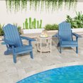 thumbnail image 2 of Gymax 2 PCS Folding Adirondack Chair HIPS Fire Pit Chair w/ Adjustable Backrest Navy, 2 of 10