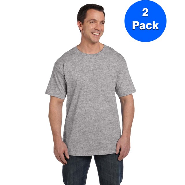 Hanes Men's Beefy-T avec Poche - 5190P (Lot de 2)