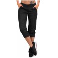 thumbnail image 2 of Up to 30% OFF,Women's Yoga Pants, Soft Drawstring Workout, Outdoor Athletic, Casual Pants, Pockets, Comfortable Fit, Versatile, WorkoutPants Timeless Wardrobe Staple|95%Polyester,5%Spandex,Black, 2 of 9