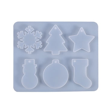 Moules en Résine pour Ornements de Noël Bricolage Moules en Silicone de Noël pour Moules en Résine Bricolage Résine Époxy Sapin de Noël Étoile Flocon de Neige Moules de Coulée en Résine