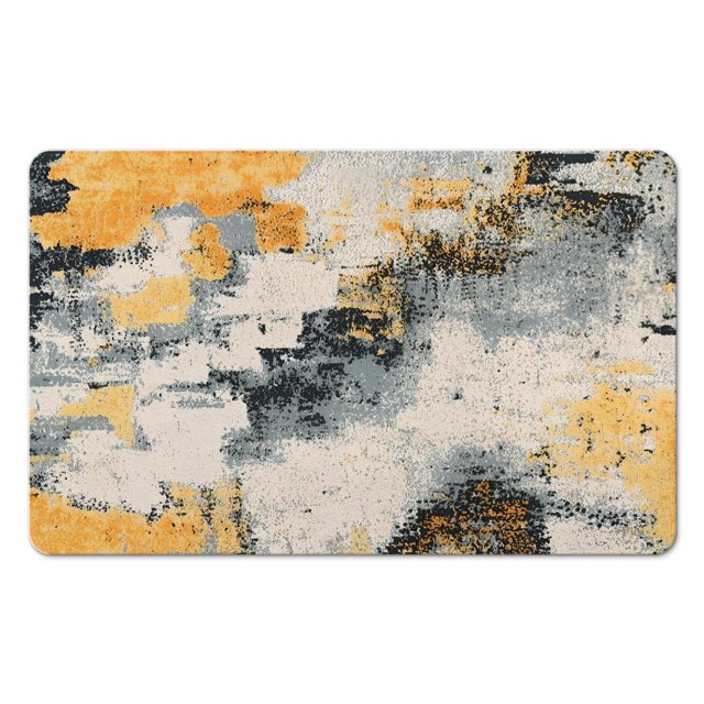 20x32 inch Modern Abstract Gray Runner Rug: Designed for Comfort - Soft, Non-Slip, Low Pile, Machine Washable Carpet for Bathroom, Laundry Room, Entryway