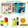 thumbnail image 2 of Patiojoy Kids Play Kitchen Set Chef Pretend Kitchen Playset Toy Kitchen Blue, 2 of 5