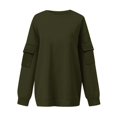 thumbnail image 4 of Yuyuzo Chandail en Molleton pour Femmes Col Rond Décontracté Pull Ample Automne Doublé Polaire Manches Longues, 4 of 6