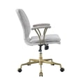 thumbnail image 3 of Scranton & Co Chaise en Cuir Pleine Fleur Blanc Vintage et Chrome, 3 of 5