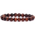 thumbnail image 1 of Natural Red Tiger Eye Gemstone 8mm Round Beads Stretch Bracelet 7 Inch, 1 of 5