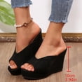 thumbnail image 2 of Chaussures d'Été pour Femmes à Bout Ouvert à Talon Compensé Haut Imperméables Pantoufles, 2 of 9