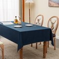 thumbnail image 3 of BALCONY & FALCON Rectangular Tablecloth Water Resistant Linen 57'' x 118'' Outdoor Dining Dark Blue, 3 of 6