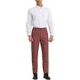 thumbnail image 2 of INSPIRE CHIC Pantalon de Travail pour Hommes à Carreaux Affaires Formel Bal Pantalon à Carreaux 36 Rouge Vert, 2 of 7