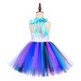 thumbnail image 4 of MIASHUI Robe de Demoiselle d'Honneur Sans Manches à Bretelles, Ensemble Sirène Princesse avec Bandeau, Bleu, 2-3 Ans, 4 of 6
