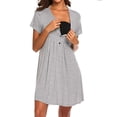 thumbnail image 3 of Jchiup Labor Delivery Dress Maternity Short Sleeve Nursing Nightgowns, 3 of 6