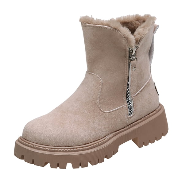 2025 Snow Boots with Warm Snow Boots S for Women and Cosy Women's Leather Womens Snow Boots Short Boots Real Wool Winter High Snow Boots for Women Boots for Comfort and Warmth