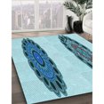 thumbnail image 3 of Ahgly Company Machine Washable Indoor Rectangle Transitional Glacial Blue Ice Blue Area Rugs, 2' x 3', 3 of 7