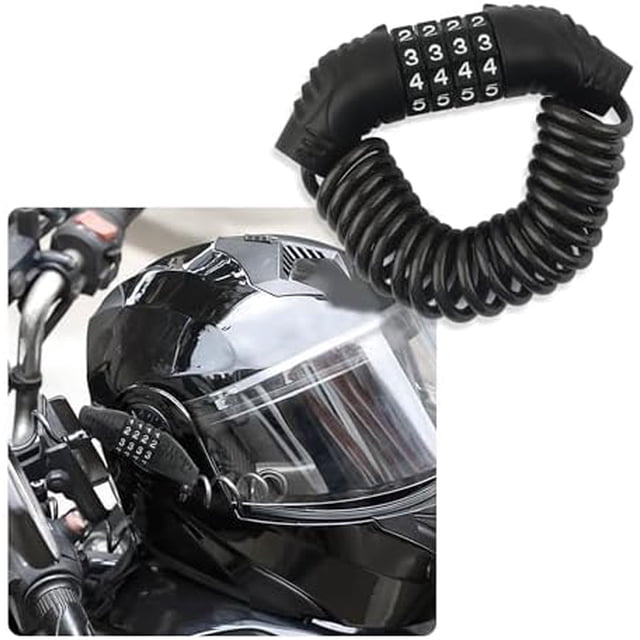 Motorcycle Helmet Lock with Combination Lock,Retractable Motorcycle Locks Anti Theft & Motorcycle Helmet Accessories,Multipurpose Helmet Locks for Motorcycles and Bicycles