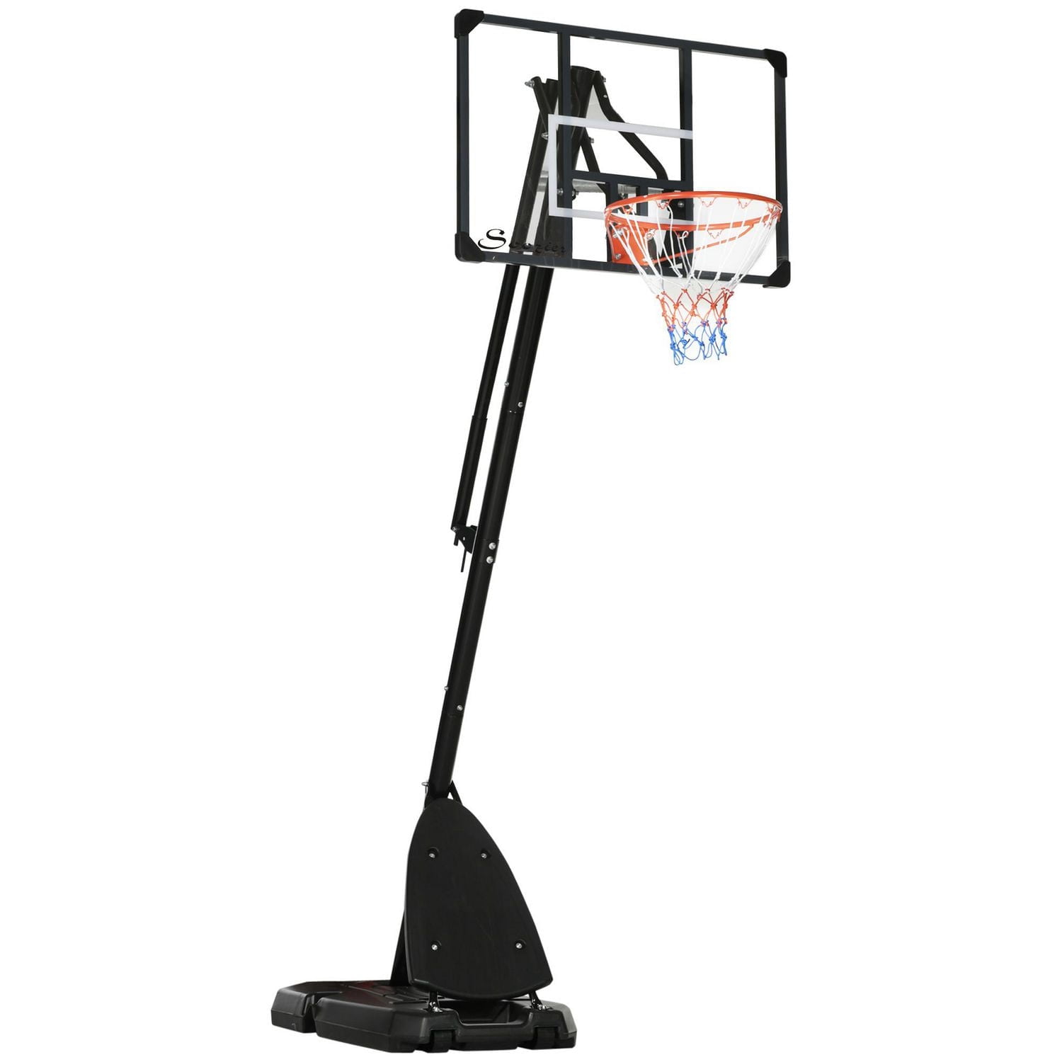 Soozier Panier de basket-ball avec base de poids à roulettes, hauteur réglable 115.4"-137.8