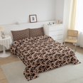 thumbnail image 3 of Erosebridal Geometry Bedding Twin Comforter Set for Teens, Brown Comforter Sets Twin Size, Rectangle Checkered Reversible Down Comforter, Super Cozy Bedroom Decoration, 2pcs, 3 of 8