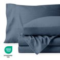 thumbnail image 4 of Bare Home Washed Sheet Set - Premium 1800 Collection - Deep Pocket - 4 Piece - Full, Bering Sea, 4 of 6