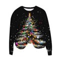 thumbnail image 3 of UPPADA Chandails de Noël pour Femmes, Imprimé d'Arbre de Noël, Chandail à Manches Longues, Hauts à Enfiler, Automne, Chandail Confortable, Chandail à Col Rond de Noël, Offres du Jour, 3 of 4