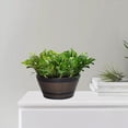 thumbnail image 3 of Resin Barrel Planter  Garden Flower Pot Decor Hangable Plant Container Brown 12inch - Without chain, 3 of 9