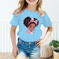 thumbnail image 2 of PMVFHDE Hauts d'Été pour Filles Hauts pour Fille Hauts d'Été pour Fille T-Shirts d'Été Tendance pour Fille T-Shirts Graphiques pour Filles T-Shirts Graphiques pour Enfant T-Shirt Graphique à Col Rond à Manches Courtes pour Fille T-Shirt d'Été Bleu, 3-4 Ans, 2 of 5