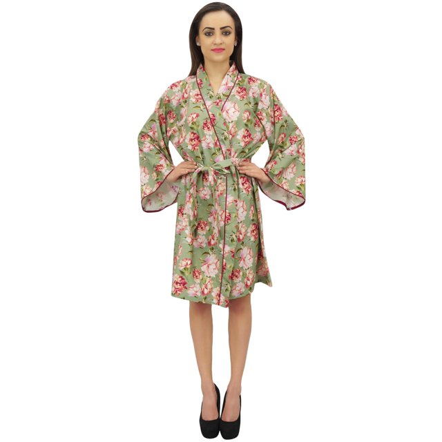 Bimba Robe de Chambre Florale pour Femmes Kimono de Mariée et Demoiselle d'Honneur - 30