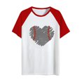 thumbnail image 4 of Birdeem Womens Fashion Summer Round Neck Leisure Short Sleeve Baseball Printed Tops, 4 of 4
